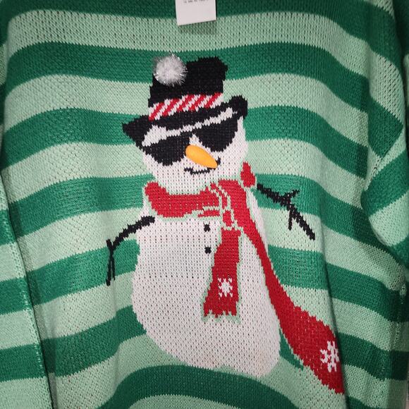 Snow man ugly Christmas sweater by 33 degrees men's 1X - Picture 3 of 6